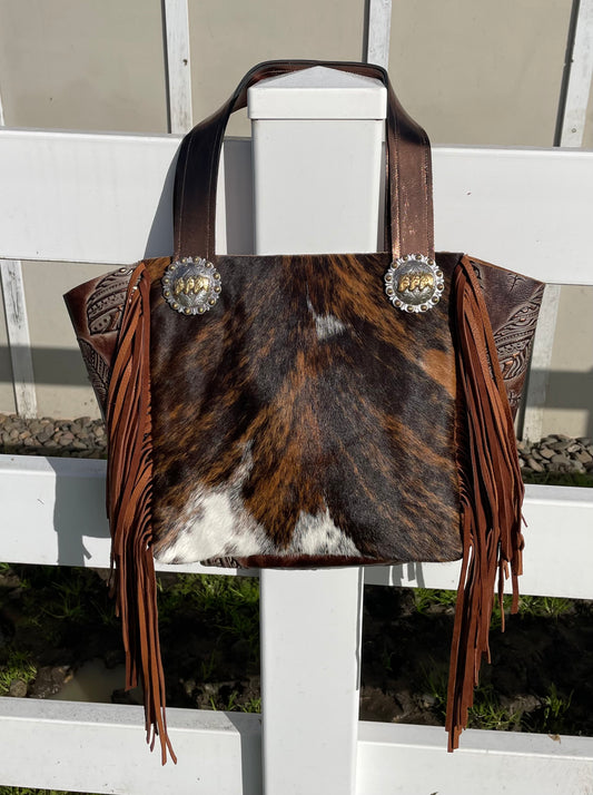 Metallic Brindle & Feathers Soft SidedTote