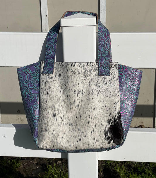 Fringeless Metallic Floral Soft Sided Tote