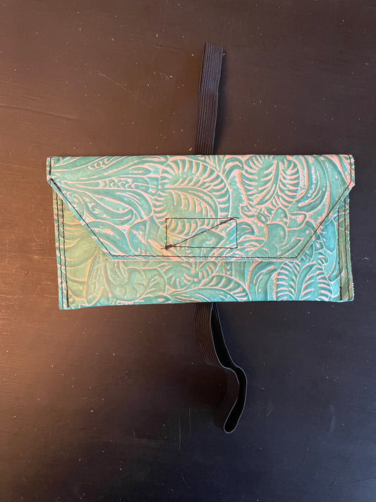 Mint Floral Saddle Cell phone Holder